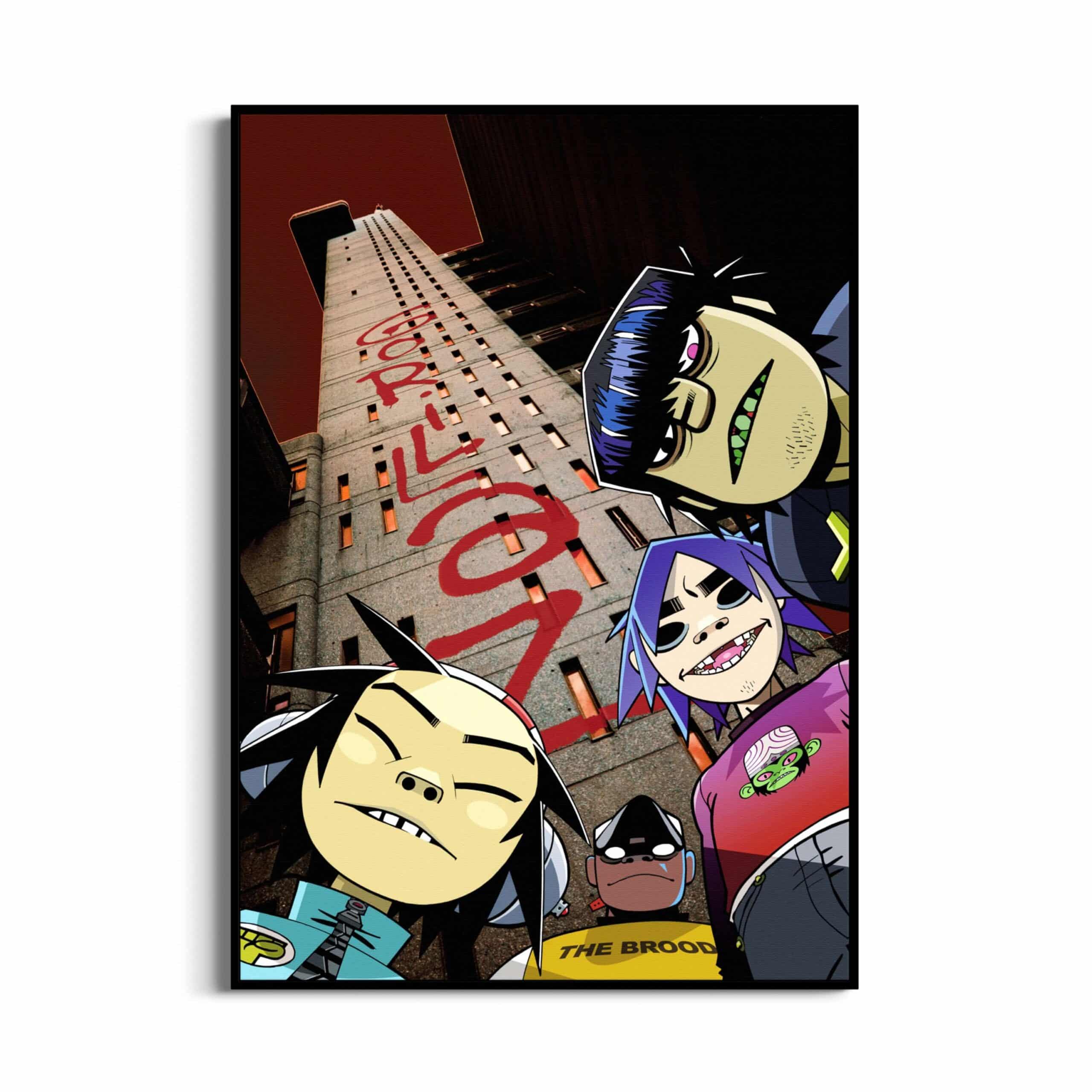 jamie-hewlett-gorillaz-house-of-kong-london-trellick-tower-poster-framed