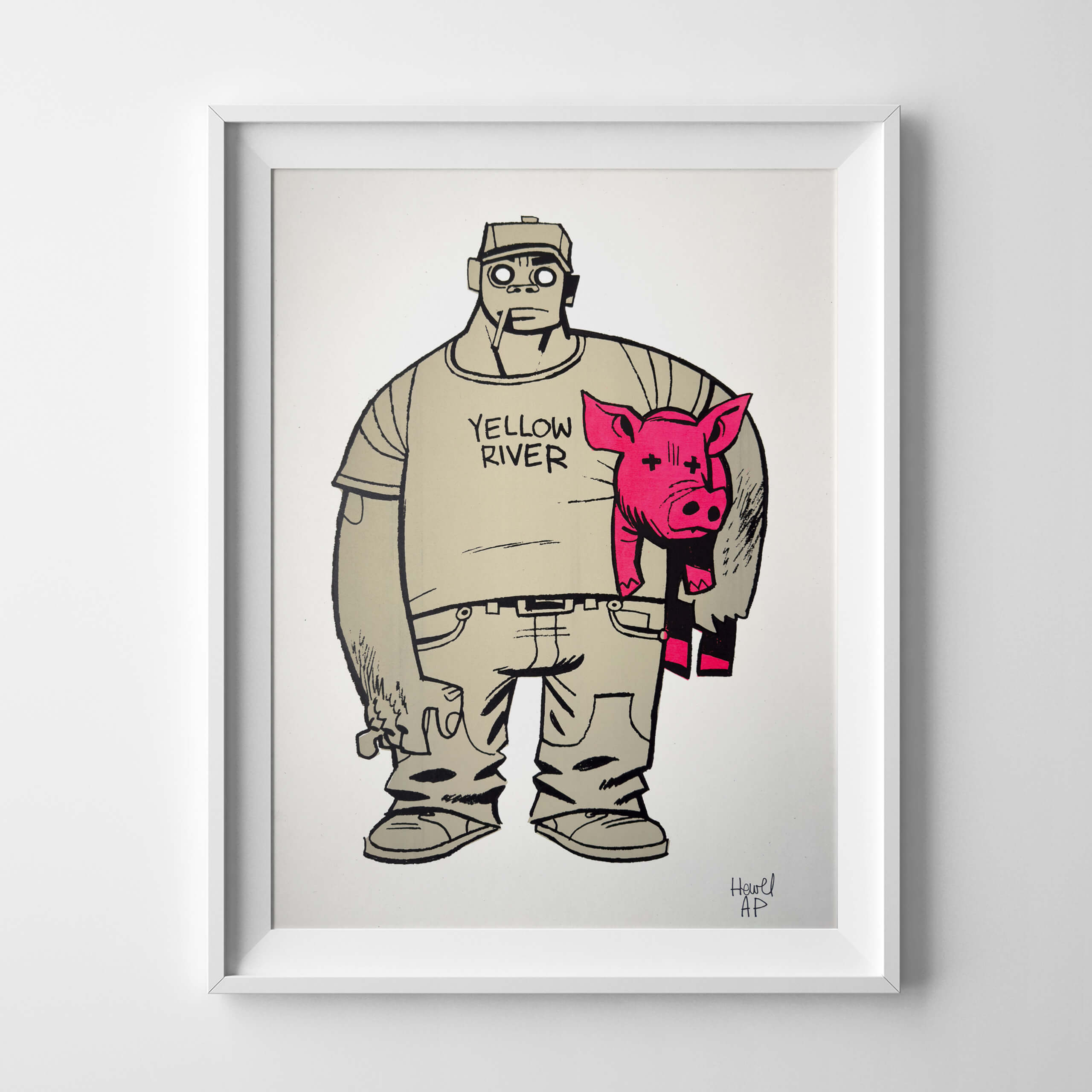 jamie-hewlett-gorillaz-russel-hobbs-red-signed-artist-proof-framed