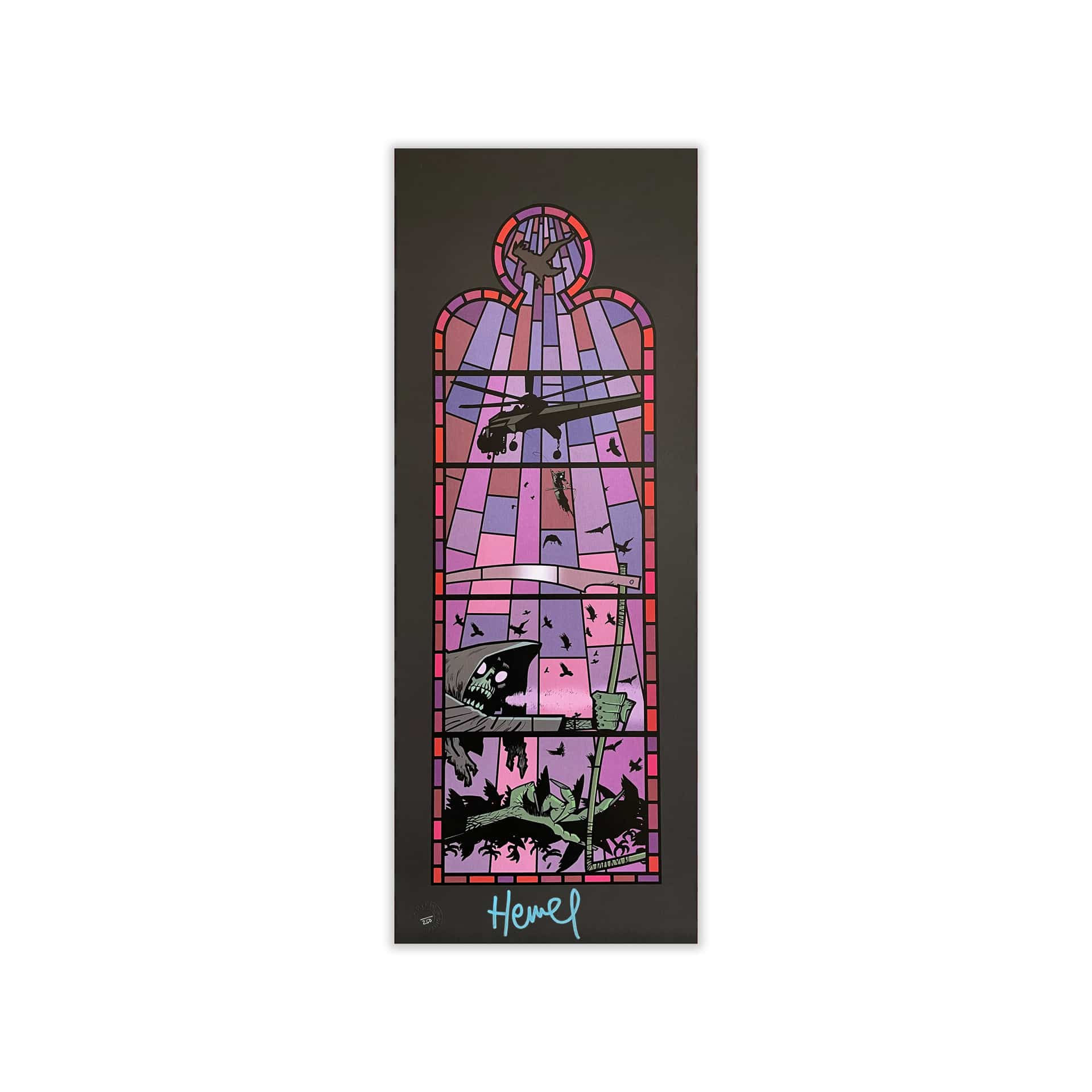 jamie-hewlett-gorillaz-stained-glass-window-prints-full-set-signed