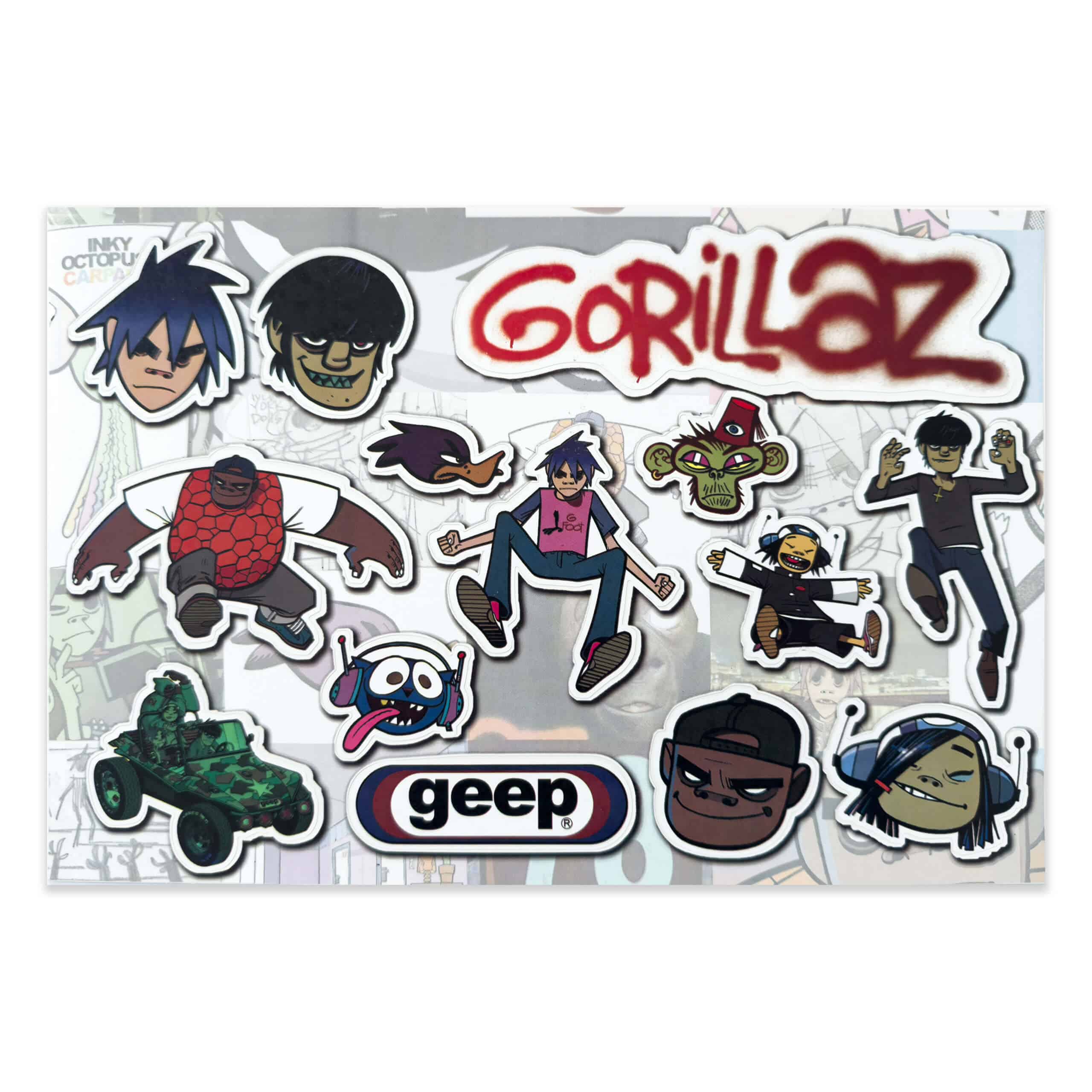 jamie-hewlett-gorillaz-sticker-set-debut-album-clint-eastwood-2001