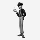jamie-hewlett-gorillaz-superplastic-mini-series-murdoc-greyscale