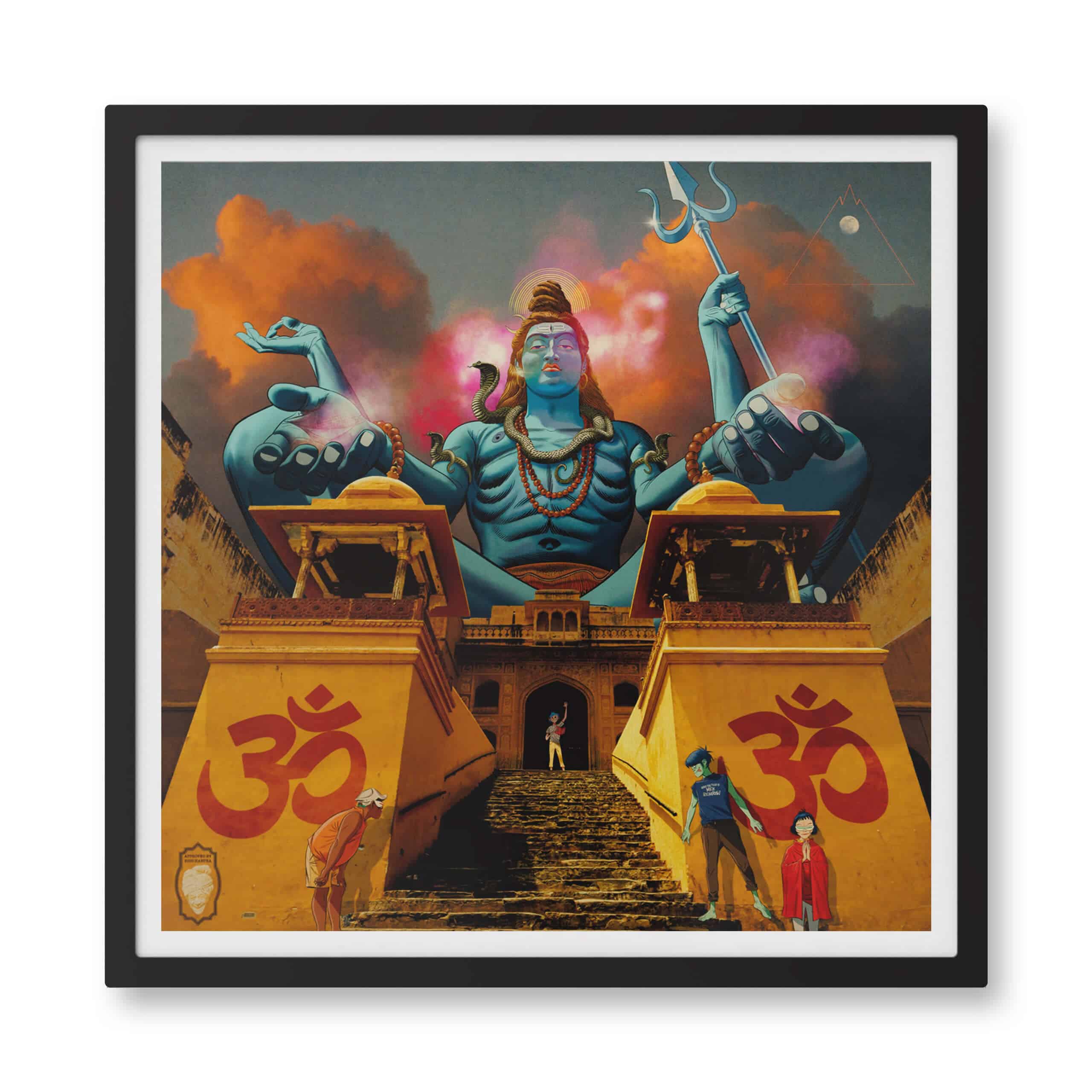 jamie-hewlett-gorillaz-the-mountain-print-shiva-the-destroyer-framed-blk