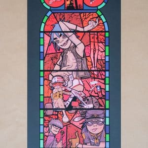 Jamie Hewlett - Gorillaz - Original Medium Right Stained Glass Window Print