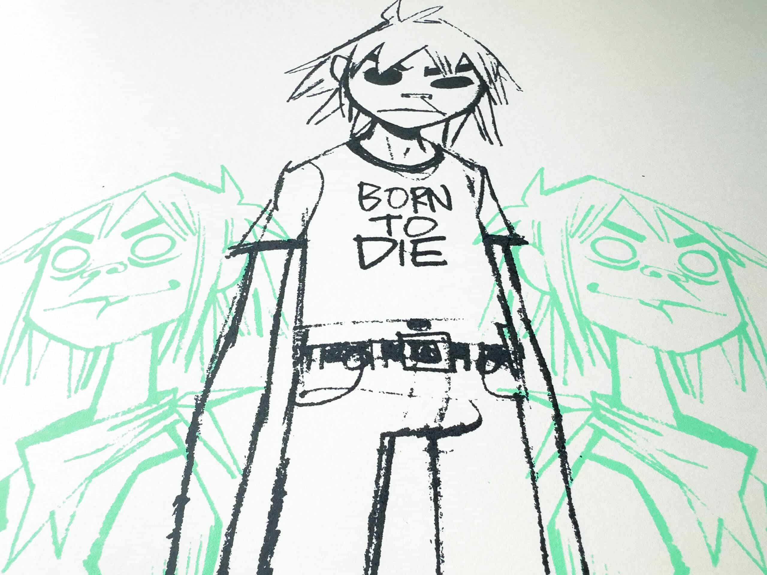 jamie-hewlett–gorillaz–limited-edition-print–2d-born-to-die–black-aqua-marine–artist-proof-03