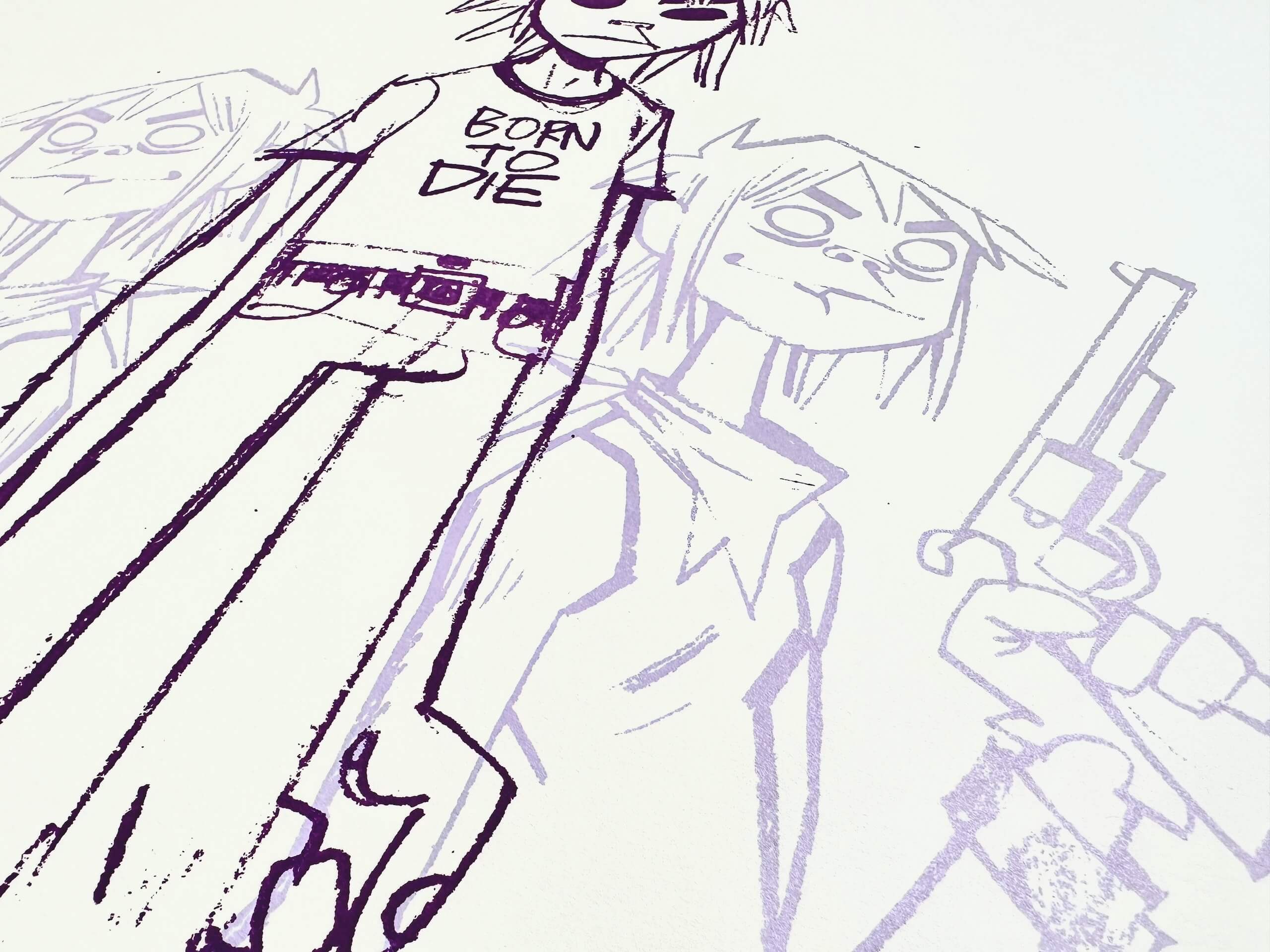 jamie-hewlett–gorillaz–limited-edition-print–2d-born-to-die–purple-lilac–artist-proof-02