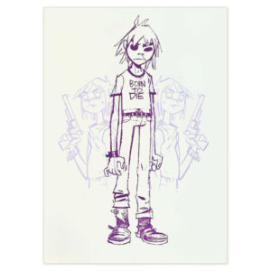 jamie-hewlett–gorillaz–limited-edition-print–2d-born-to-die–purple-lilac–artist-proof