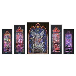 Jamie Hewlett - Gorillaz - Stained Glass Window Prints - 5 Prints - Matching Edition Full Set - Signed